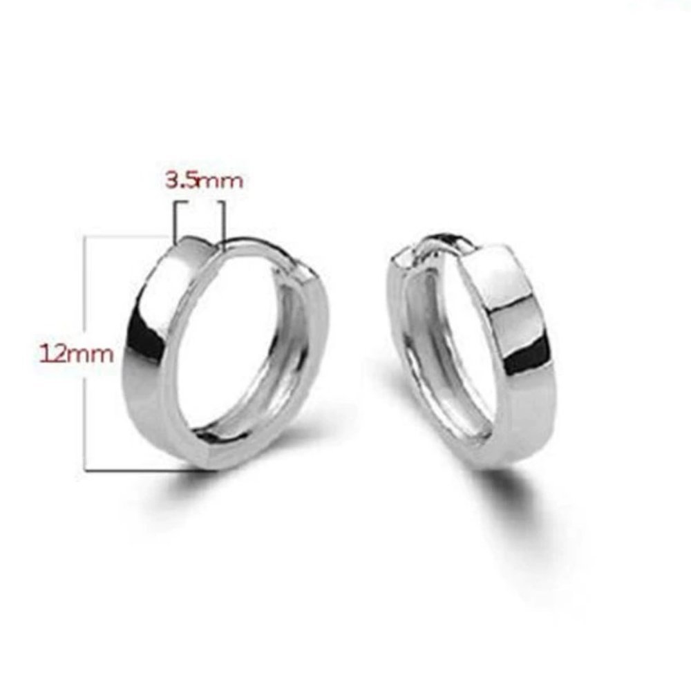 NEW 925 Sterling Silver Simple Hoop Earrings - Picture 8 of 8